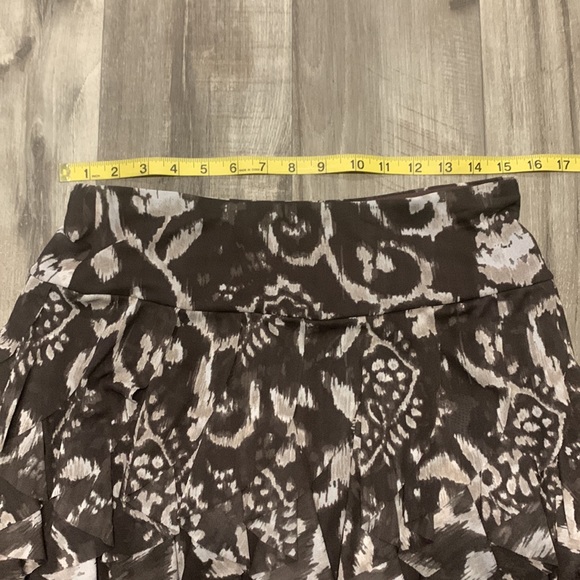 INC Medium Ruffle Neutral Earth Tone Mini Skirt - Picture 5 of 8